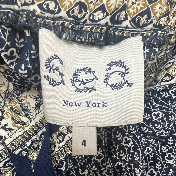 Sea New York floral Print 100% Silk Straight Leg Pants Size 4 - Picture 3 of 6